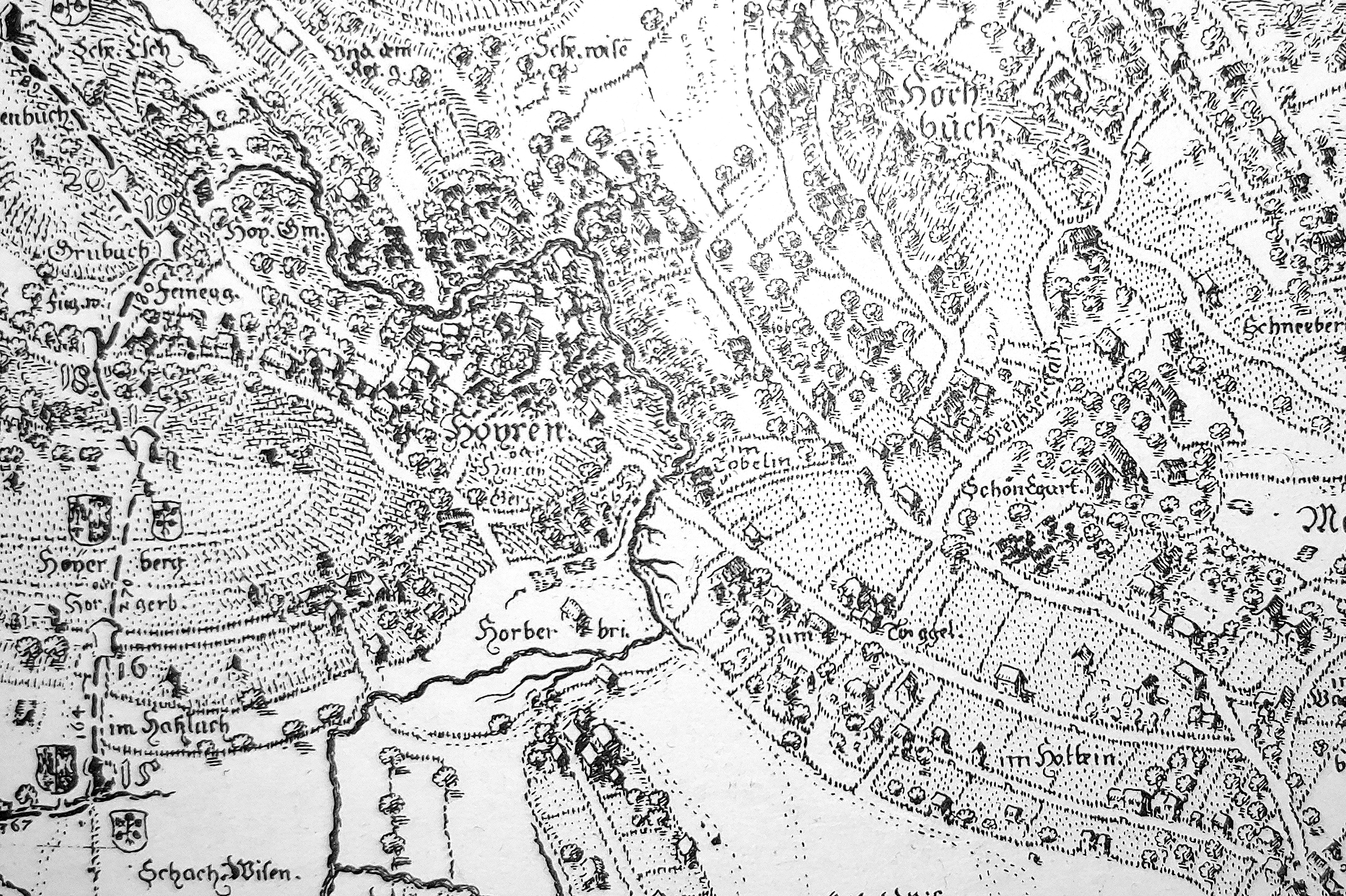 Historische Karte von 1626 - Ausschnitt